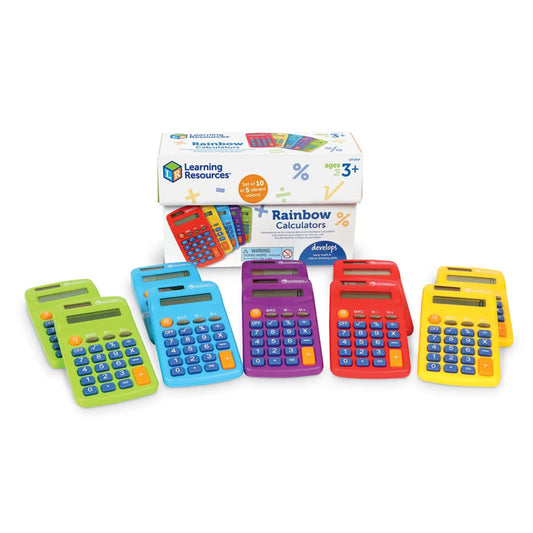 Rekenmachine vrolijke kleuren, set van 10 st.