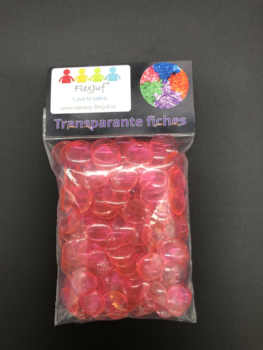 Rekenfiches transparant Roze Ø15 mm