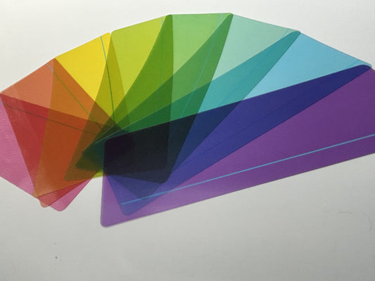 Gekleurde leesliniaal met leeslijn (19 x 7 cm) set van 8 kleuren