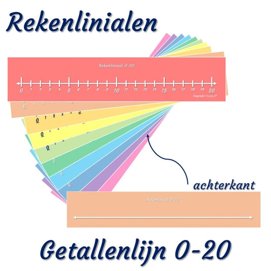 Rekenliniaal - getallenlijn 0-20 (10 st.)